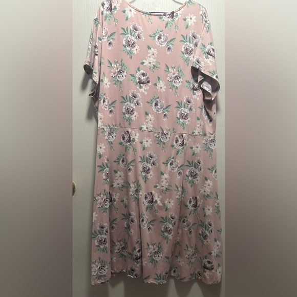 Just Be Women's Plus Size 3XL Pink Floral Wrap Dress - Picture 10 of 16
